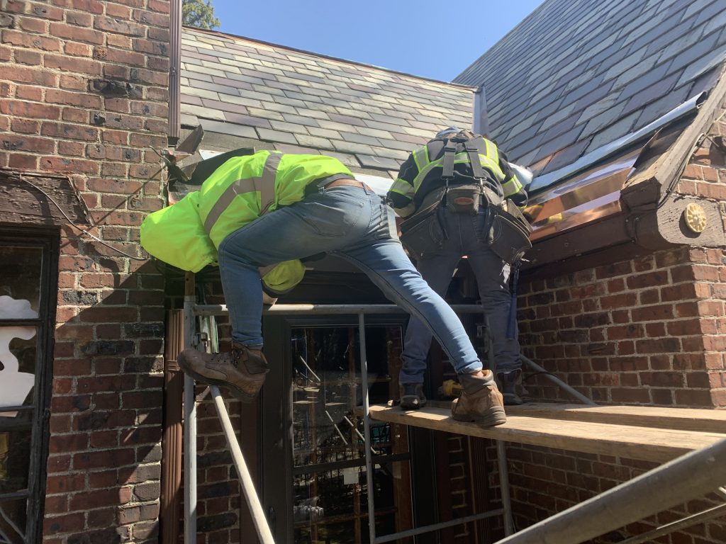 Repairing slate roof