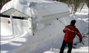 Snow rakes are a safe tool to use to remove snow from your roof