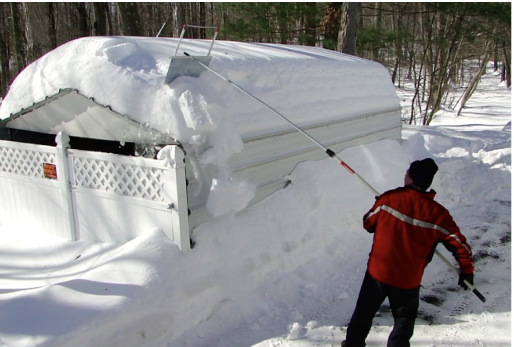 Snow rakes help remove snow from roofs safely